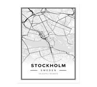 Poster Mappa della Città di Stoccolma Wall Art - Elegante decorazione...