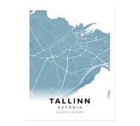 Poster Mappa della Città di Tallinn Estonia Wall Art Decorazione Casa di...