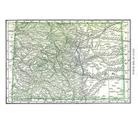 Poster Mappa dello Stato del Colorado Rocky Mountain Wall Art -...