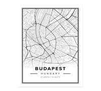 Poster Mappa di Budapest Wall Art - Stampa moderna con decorazione minimalista