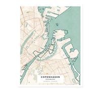 Poster Mappa di Copenaghen Wall Art - Arredamento urbano moderno qualità...