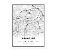 Poster Mappa di Praga Wall Art - Stampa Mappa Moderna della Città Qualità...