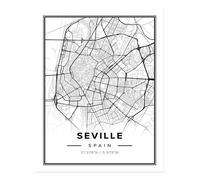 Poster Mappa di Siviglia Wall Art - Stampa minimalista design urbano...