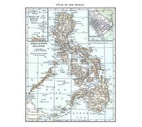 Poster Mappa Isole Filippine Archipelago Wall Art - 12X16/16X20/18X24/24X36