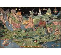 Poster Mappa Land of Make Believe - Arte da parete fiaba -...