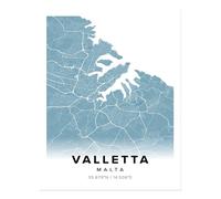 Poster Mappa Valletta Malta Wall Art - Decorazione minimalista moderna