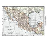Poster mappa vintage Messico arte antica da parete country -...