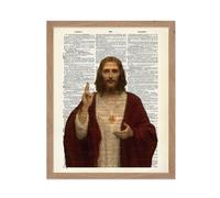 Poster Master Dictionary Art Poster - Retro Sacro Cuore di Ges Print - Ges Cristo Art - Dono per uomini Donne - Decorazione cristiana religiosa per