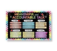 poster Meaningful Accountable Talk Poster for Classroom, Horizontal School Wall Decoration - Teacher Resource for Elementary & Middle School Students(Framed,12x18inch(30x45cm))