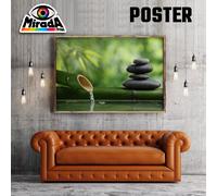 POSTER MEDITAZIONE PIETRE ZEN BENESSERE ACQUA BAMBU' MASSAGGIO ESTETISTA