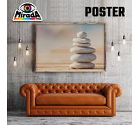 POSTER MEDITAZIONE PIETRE ZEN BENESSERE SASSI MARE FIUME MASSAGGIO ESTETISTA