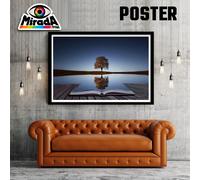 POSTER MEDITAZIONE ZEN YOGA BENESSERE ACQUA SALUTE NATURA LIBRO ALBERO TRAMONTO