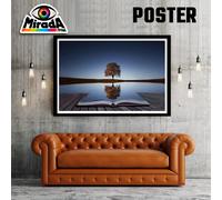 POSTER MEDITAZIONE ZEN YOGA BENESSERE ACQUA SALUTE NATURA LIBRO ALBERO TRAMONTO