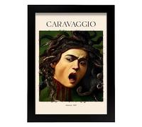 Poster Medusa 1597 Quadri Decorativi per Il Tuo Salotto, Camera da Letto, casa. Stampe d'Arte da Parete. Stampe a Parete estetiche ispirate a Caravaggio A4 con cornici Nere