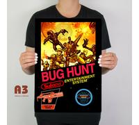 Poster Metal Del Film Aliens Bug Hunt Arte Vintage Yautja Aliens Xenomorph SNES.