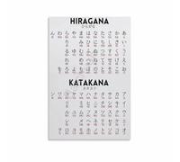 poster Modern Japanese Alphabet Poster, Hiragana and Katakana Syllabary Learning Chart, Minimalist Wall Art Print for Language Enthusiasts, Office, Dorm(Unframed,08x12inch(20x30cm))