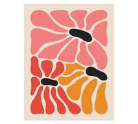 Poster moderno astratto floreale arte da parete petali vibranti -...