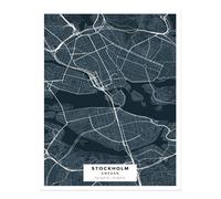 Poster moderno con mappa di Stoccolma Wall Art - elegante arredamento...