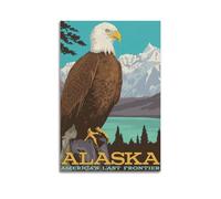 Poster moderno da parete per camera da letto, poster su tela, motivo: aquila dell'Alaska, trasmette sensazione libera ed eroica di viaggiare, spazi a tema, studi all'aperto, aree espositive con