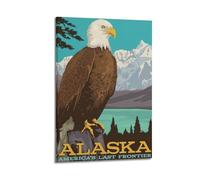 Poster moderno da parete per camera da letto, poster su tela, motivo aquila dell'Alaska, trasmette sensazione libera ed eroica di viaggiare, spazi a tema, studi all'aperto, aree di esposizione di