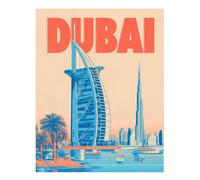 Poster moderno Dubai Skyline Wall Art - decorazione urbana vibrante...
