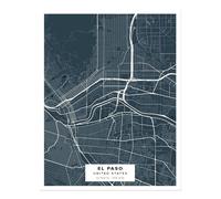 Poster moderno El Paso mappa arte da parete - elegante arredamento urbano...