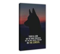Poster motivazionale con lupo Il lupo non si esibisce nel circo, decorazione su tela, per camera da letto, paesaggio sportivo, decorazione per ufficio, camera da letto, regalo, cornice regalo, 50,8 x