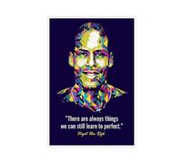 Poster motivazionale su tela con citazioni motivazionali di Virgil Van Dijk, decorazione per camera da letto, ufficio, camera da letto, regalo, 60 x 90 cm