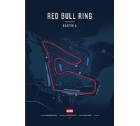 Poster MotoGP Circuit Red Bull Ring - Poster decorativo sportivo meccanico - Design Blueprint rosso - Disponibile in formato A4, A3 e A2 - Regalo Fan Moto/Corsa Austria (A4 (21 x 29,7)