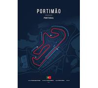 Poster MotoGP Circuito di Portimão - Poster decorativo sportivo meccanico - Design Blueprint Rosso - Disponibile in A4, A3 e A2 - Regalo Fan Moto/Corsa Portogallo (A4 (21x29,7))