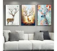 Poster Murali di Arte della Parete su Tela, Pittura Decorativa del Trittico del Soggiorno E della Camera da Letto, Immagine Riflettente di Evidenziazione di Cristallo, Cornice Nera, J, 50x70x3cm