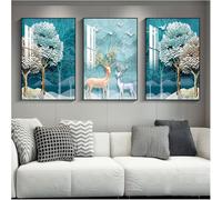 Poster Murali di Arte della Parete su Tela, Pittura Decorativa del Trittico del Soggiorno E della Camera da Letto, Immagine Riflettente di Evidenziazione di Cristallo, Cornice Nera, A, 40x60x3cm