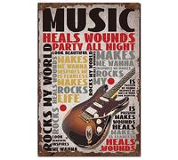 Poster Music Theme Guitar Inspirational Quotes Targhe In Metallo Regalo Di Compleanno Cartelli In Latta Per decorazione Murale Toilette S