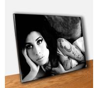 Poster Musica Jazz Amy Winehouse Stampa Fine Art Bianco e Nero Quadro su Tavola