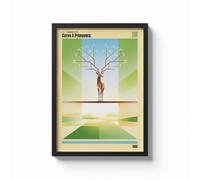 Poster Musicale "Cervo a primavera" Riccardo Cocciante con QR Code Arte Moderna