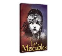 Poster musicale Les Miserables su tela, decorazione artistica da parete per soggiorno, camera da letto, decorazione artistica da parete, stile cornice, 40 x 60 cm