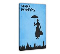 Poster musicale su tela, motivo: Mary Poppins, decorazione per camera da letto, ufficio, camera da letto, regalo, 30 x 45 cm