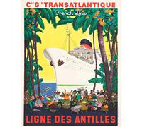 Poster nave da crociera Colombie linea francese mercato arte da parete -...