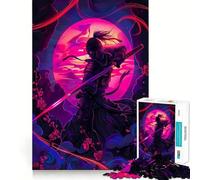 Poster Ninja Neon Puzzle da 1000 pezzi per adolescenti Migliora la memoria Facile tempo libero Taglio preciso Decorazione murale (50x75cm)