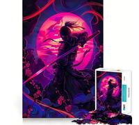 Poster Ninja Neon Puzzle da 1000 pezzi per adulti Rompicapo rilassante Immagine da assemblare Articolo di Babbo Natale (38x52cm)