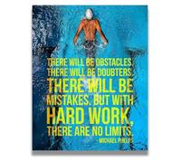 poster Official Michael Phelps Motivational Poster - Authentic Swim Champion Wall Decor with Inspiring Quote for Fans & Athletes(Unframed,16x24inch(40x60cm))