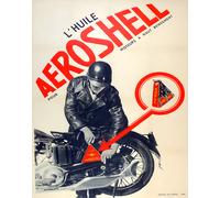 Poster olio moto aeroshell retrò meccanico francese - 12X16/16X20/18X24/24X36