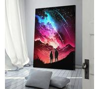 Poster "Oltre il cosmo", decorazione da parete, stile nordico retrò, decorazione per la casa, moderna, stampe su tela, regali di compleanno per donne, 50 x 75 cm