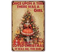 Poster Once Upon A Time There Was A Girl Who Really Loved Christmas It Was Me The End Cartello In Metallo Stile Divertente Cartelli In Latta Per bagno Toilette S