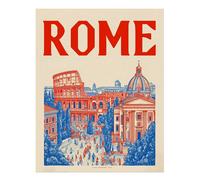 Poster Paesaggio urbano Roma Wall Art - Stampa vintage stile viaggio...