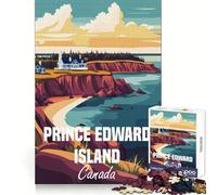Poster paesaggistico dell'Isola del Principe Edoardo per adolescenti, puzzle da 1000 pezzi, gioco per allenare la mente, gioco di gruppo, taglio di precisione, regalo per festival 38x26cm