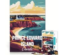 Poster paesaggistico dell'Isola del Principe Edoardo per adolescenti, puzzle da 1000 pezzi, gioco per allenare la mente, gioco di gruppo, taglio di precisione, regalo per festival 38x26cm