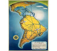 Poster Pan Am Latin America Route Map Ailine Network - 12X16/16X20/18X24/24X36