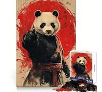 Poster Panda Guerriero Puzzle da 1000 pezzi per adulti Puzzle per abilità cerebrali Tempo libero Bordo preciso (38x26cm)