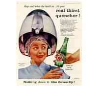 Poster parrucchiere 7-Up pubblicità dissetante anni '50 -...